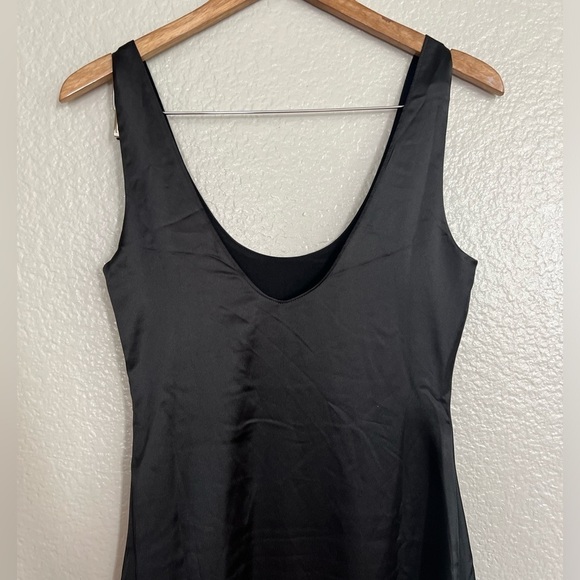 NWOT Enchanting Sophistication Black Satin Mermaid Maxi Dress - Picture 5 of 8